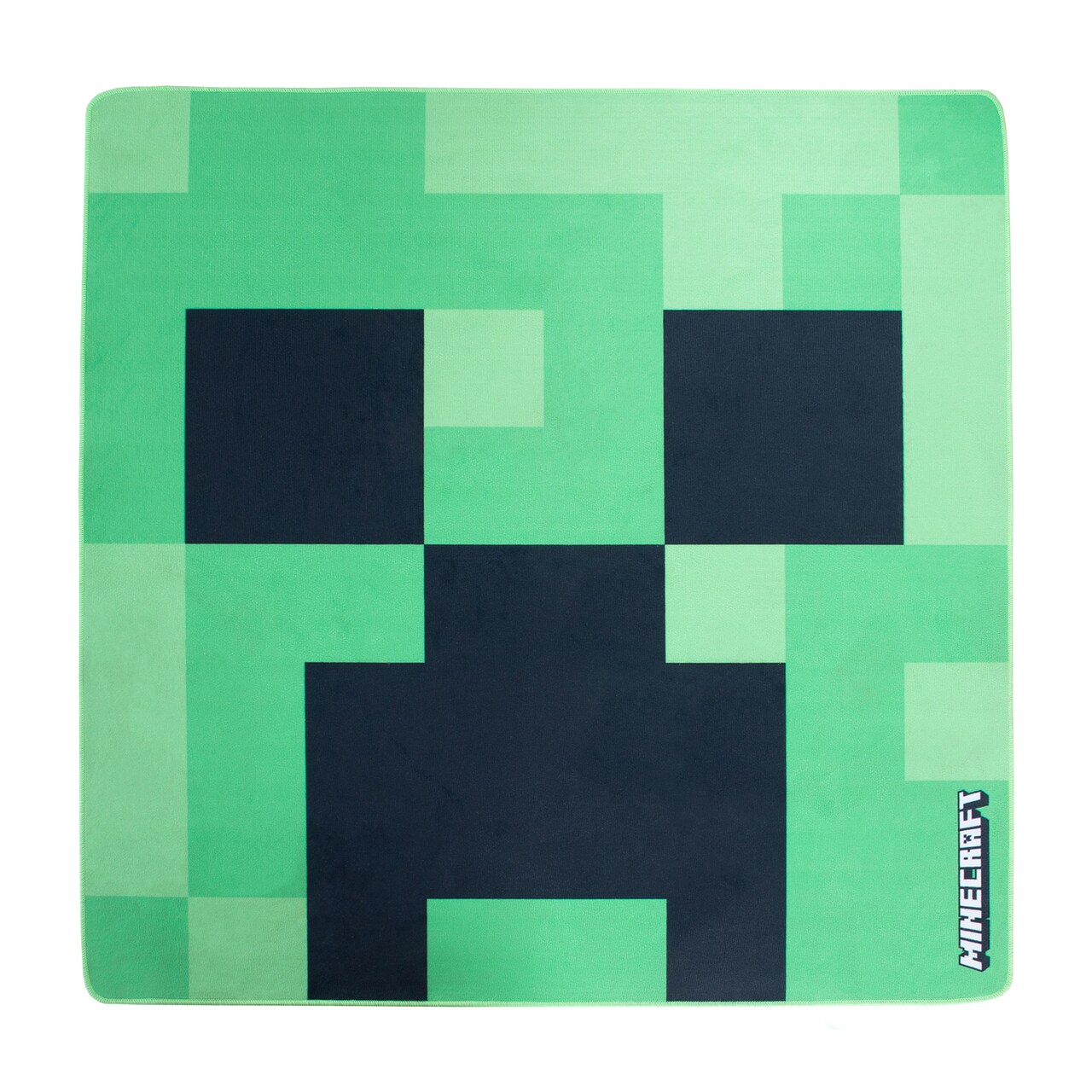 Minecraft: Carpet - Creeper - Green, Pixel Face, 47.2" Square Floor Rug, .8" (2cm) Thick, Durable Polyester Material, Game Themed Room Decor, Licensed